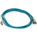 Monoprice 10Gb Fiber Optic Cable, LC/ST, Multi Mode, Duplex - 3 Meter (50/125 Type) - Aqua