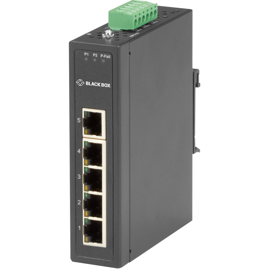 Black Box Industrial 10/100-Mbps Ethernet Switch - Unmanaged, Extreme Temperature, 5-Port