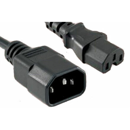 ENET C13 to C14 8ft Black Power Extension Cord / Cable 250V 18 AWG 10A NEMA IEC-320 C13 to IEC-320 C14 8'