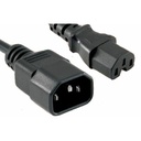 ENET C13 to C14 8ft Black Power Extension Cord / Cable 250V 18 AWG 10A NEMA IEC-320 C13 to IEC-320 C14 8'