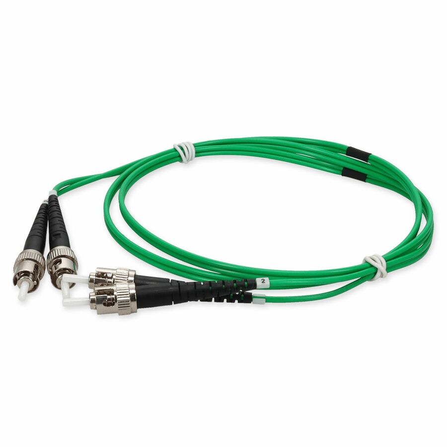 AddOn 1m ST to ST Green OS2 Duplex OFNR (Riser-Rated) SMF Fiber Patch Cable
