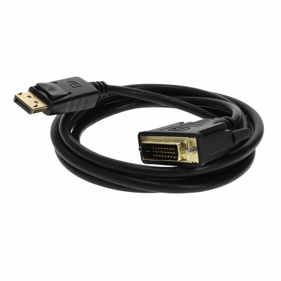 AddOn 6ft DisplayPort 1.2 Male to DVI-D Dual Link (24+1 pin) Male Black Cable For Resolution Up to 2560x1600 (WQXGA)