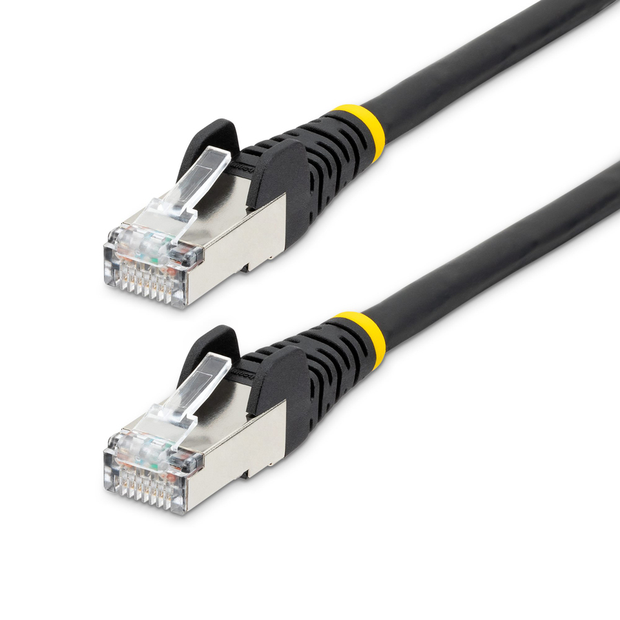 StarTech 20ft CAT6a Ethernet Cable, Black Low Smoke Zero Halogen (LSZH) 10 GbE 100W PoE S/FTP Snagless RJ-45 Network Patch Cord