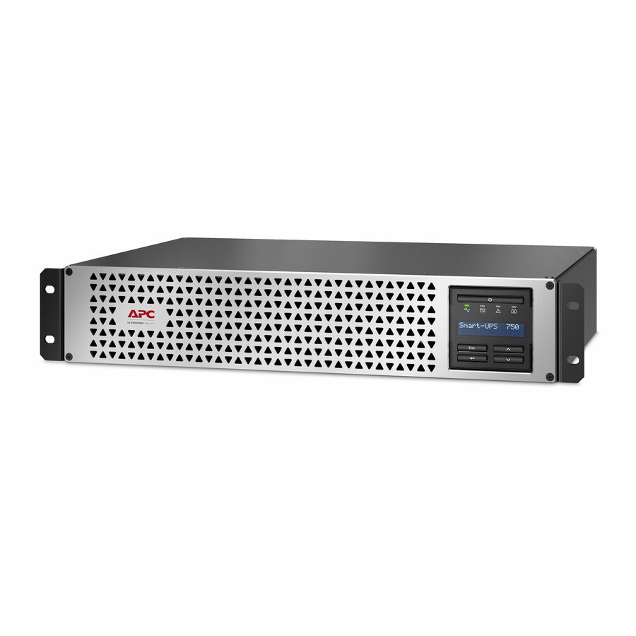 APC Smart-UPS, Line Interactive, 750VA, Lithium-ion, Rackmount 2U, 120V, 6x NEMA 5-15R outlets, SmartConnect Port+SmartSlot, Short Depth, AVR, LCD