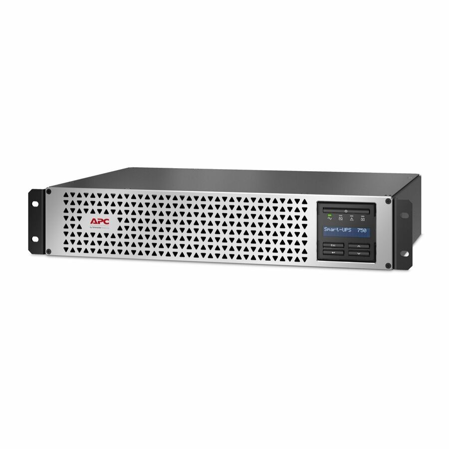 APC Smart-UPS, Line Interactive, 750VA, Lithium-ion, Rackmount 2U, 120V, 6x NEMA 5-15R outlets, SmartConnect Port+SmartSlot, Short Depth, AVR, LCD