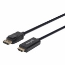 DisplayPort 1.1 to HDMI Cable, 1080p@60Hz, 1m, Male to Male, DP With Latch, Black, Not Bi-Directional, Three Year Warranty