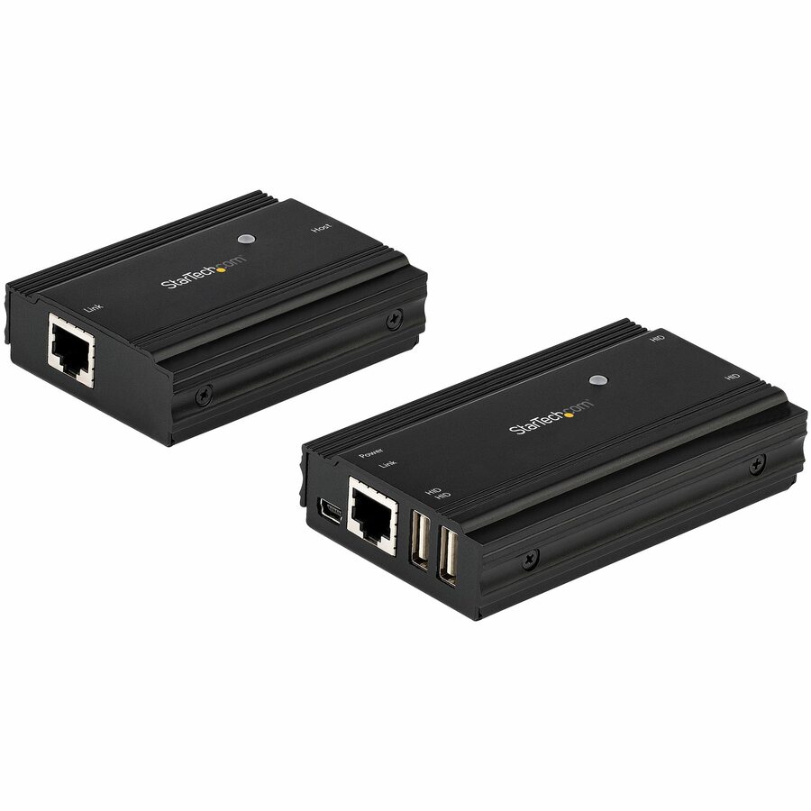 StarTech 4 Port USB 2.0 Extender Hub over CAT5e/CAT6 Ethernet Cable (RJ45), 330ft/100m, Metal Housing, USB Extender Kit, 480 Mbps, TAA