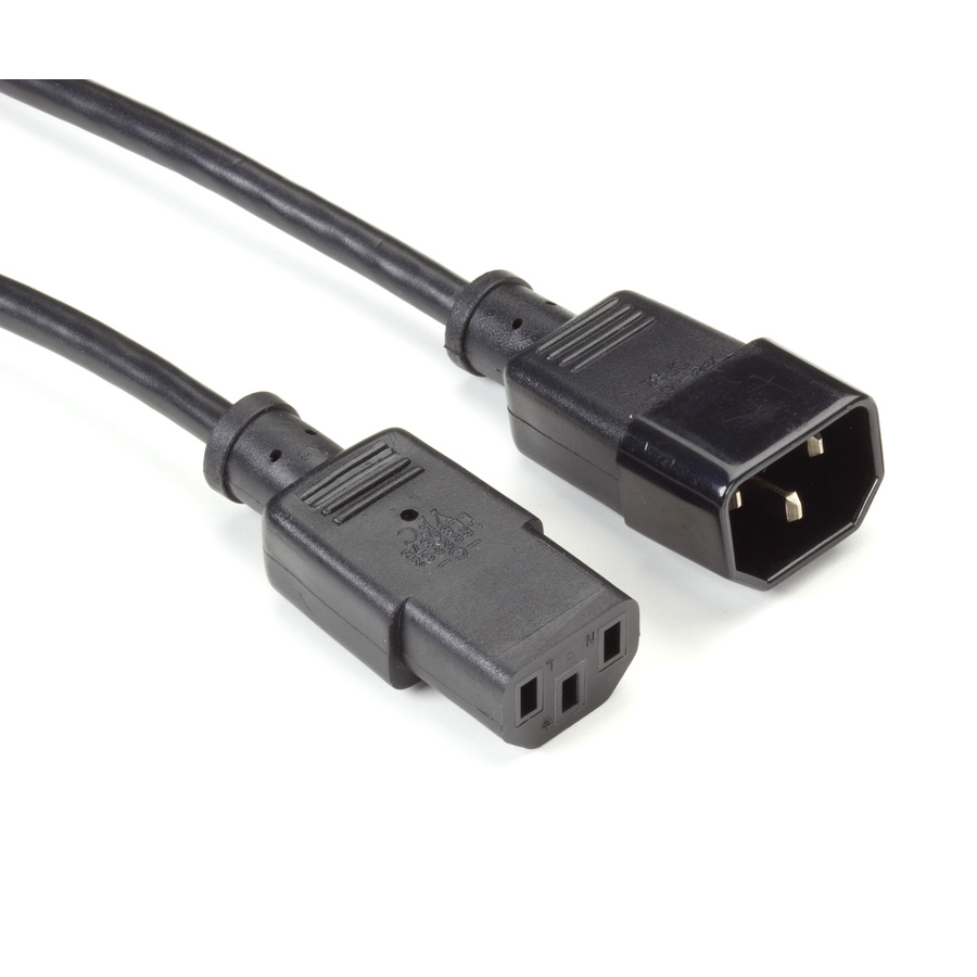 Black Box Power Cord Extension - IEC-60320-C13 to IEC-60320-C14, 2-ft. (0.6-m)