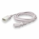 AddOn 6ft C13 Female to C14 Male 18AWG 100-250V at 10A White Power Cable