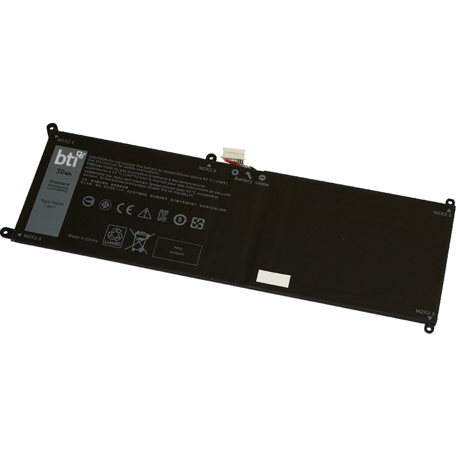 BTI 451-BBQG-BTI 7.6V 30WHR LI-ION BATTERY 07VKV9, V55D0, 451-BBQG, 7VKV9, 9TV5X LATITUDE 12 7275, LATITUDE 12 775, XPS 12 9250