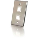 C2G 2-Port Single Gang Multimedia Keystone Wall Plate - Stainless Steel - 2 x Socket(s) - 1-gang