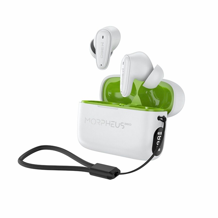 Morpheus 360 Nemesis True Wireless Earbuds TW1800W-Bluetooth Headphones with Microphone-20H Playtime-White