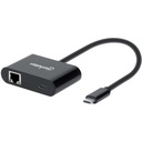 Manhattan USB-C to Gigabit Network Adapter With Power Delivery Port