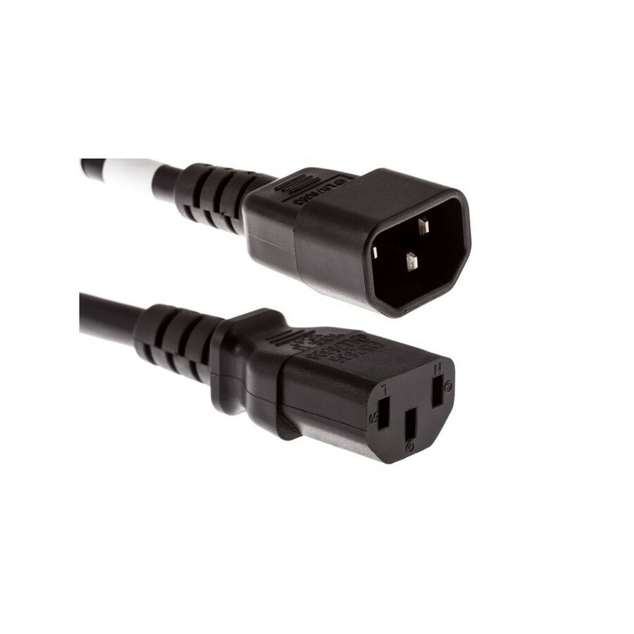 Unirise Power Cord C13-C14, 14AWG, 15amp, 250V, SJT Jacket, Black 3ft