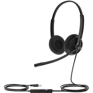Yealink UH34 Lite Headset - Stereo - USB Type C, Mini-phone (3.5mm) - Wired - 32 Ohm - 20 Hz to 20 kHz - Over-the-head - Binaural - Ear-cup - 3.94 ft Cable - Noise Cancelling, Uni-directional, Electret, Condenser Microphone - Black