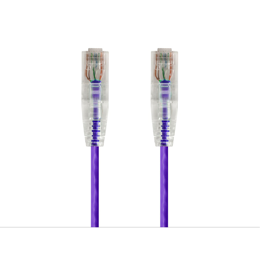 Monoprice SlimRun Cat6 28AWG UTP Ethernet Network Cable, 1ft Purple