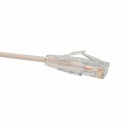 Unirise Clearfit Slim Cat6 Patch Cable, Snagless, White, 12ft