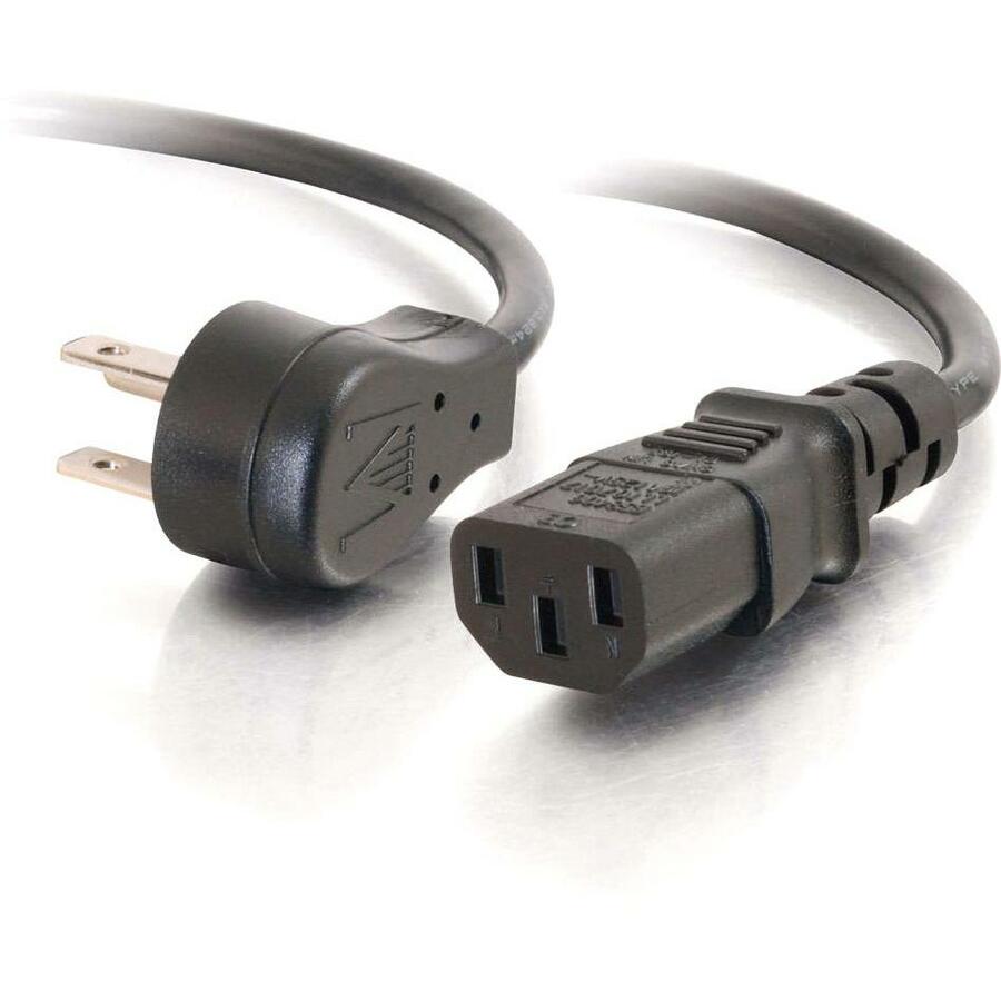 C2G 1.5ft 18 AWG Universal Flat Panel Power Cord (NEMA 5-15P to IEC320C13) - For Computer, Printer, Monitor, Scanner - Black - 1.50 ft Cord Length - NEMA 5-15P / IEC 60320 C13