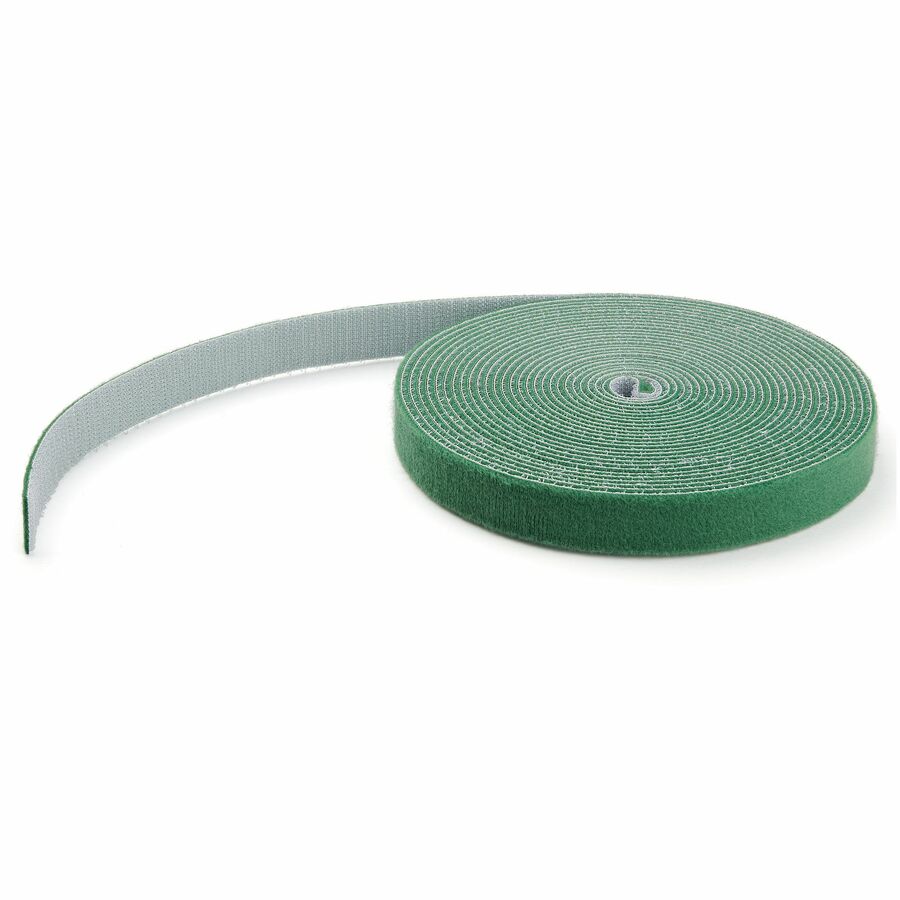 StarTech 25ft (7.6m) Hook and Loop Roll, Green, Cut-to-Size Reusable Cable Ties, Bulk Wire Fastener Tape, Cable Management Straps