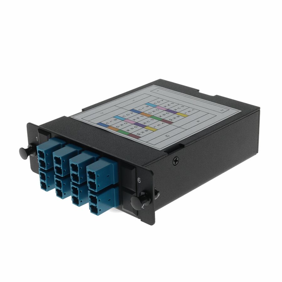 AddOn 4-Bay Cassette 2x 12-Fiber MPO In, 8 LC Duplex Out, Single-mode Duplex OS2