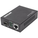 Gigabit PoE+ Media Converter, 1 x 1000Base-T RJ45 Port to 1 x SFP Port, PoE+ Injector