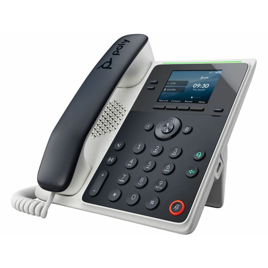Poly Edge E100 IP Phone - Corded - Corded - Desktop, Wall Mountable - Black