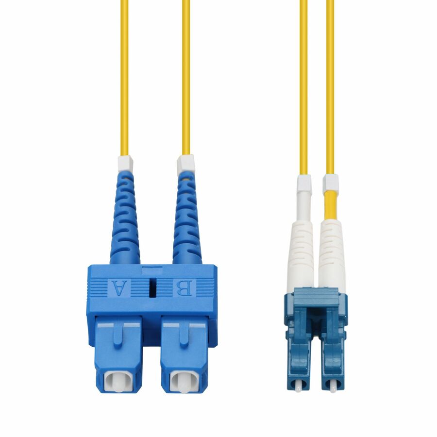 AddOn 2m SC to LC Yellow OS2 Duplex OFNR (Riser-Rated) SMF (Single Mode) Fiber Patch Cable, 9/125