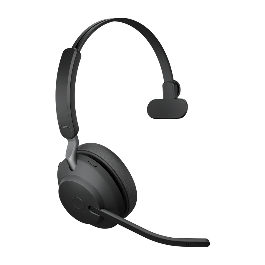 Jabra Evolve2 65 Headset - Mono - USB Type C - Wireless - Bluetooth - Over-the-head - Monaural - Supra-aural - Black
