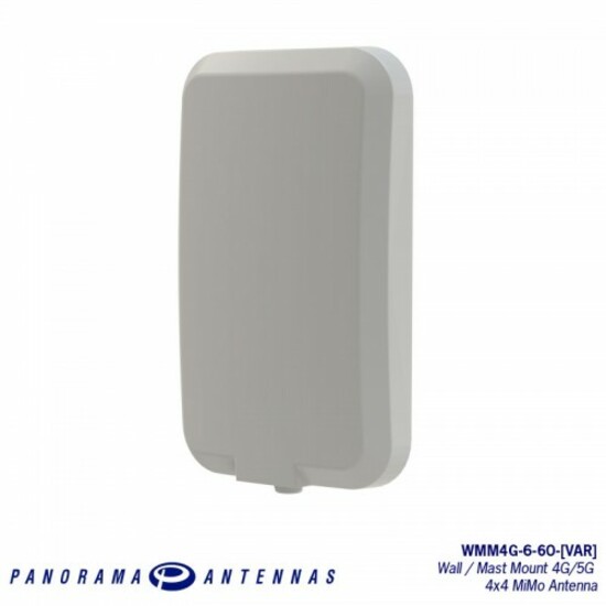 Panorama Antennas WMM4G-6-60 4x4 MiMo 4G/5G Directional Antenna - 617 MHz to 960 MHz, 1710 MHz to 6000 MHz - 9 dBi - Cellular Network - White - Wall/Mast/Screw/Flush - Directional - SMA Connector