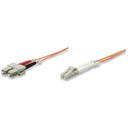 Intellinet Network Solutions Fiber Optic Patch Cable, LC/SC, OM1, 62.5/125, Multimode, Duplex, Orange, 14 ft (5 m)