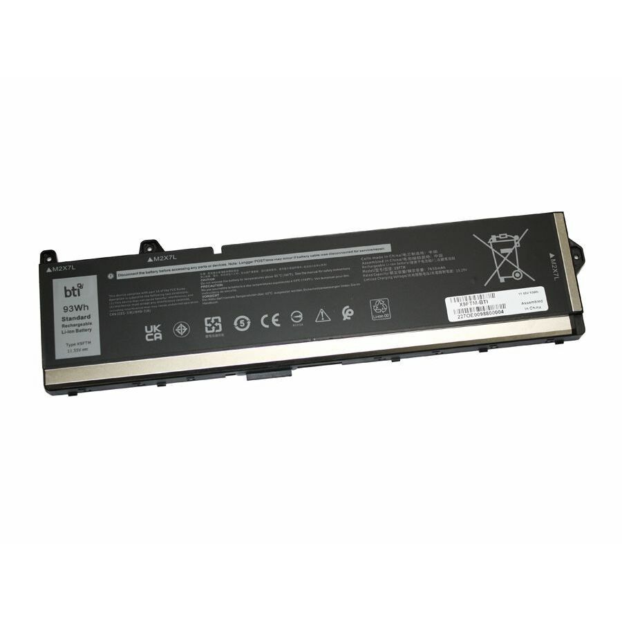 BTI X9FTM-BTI 11.55V 93WHR LI-ION BATTERY 05JMD8, 5JMD8, X9FTM, 0965V4, 965V4, 451-BCYG, CN-05JMD8, 45N47, CN-0965V4 PRECISION 7780, PRECISION 7670, PRECISION 7680, PRECISION 7770