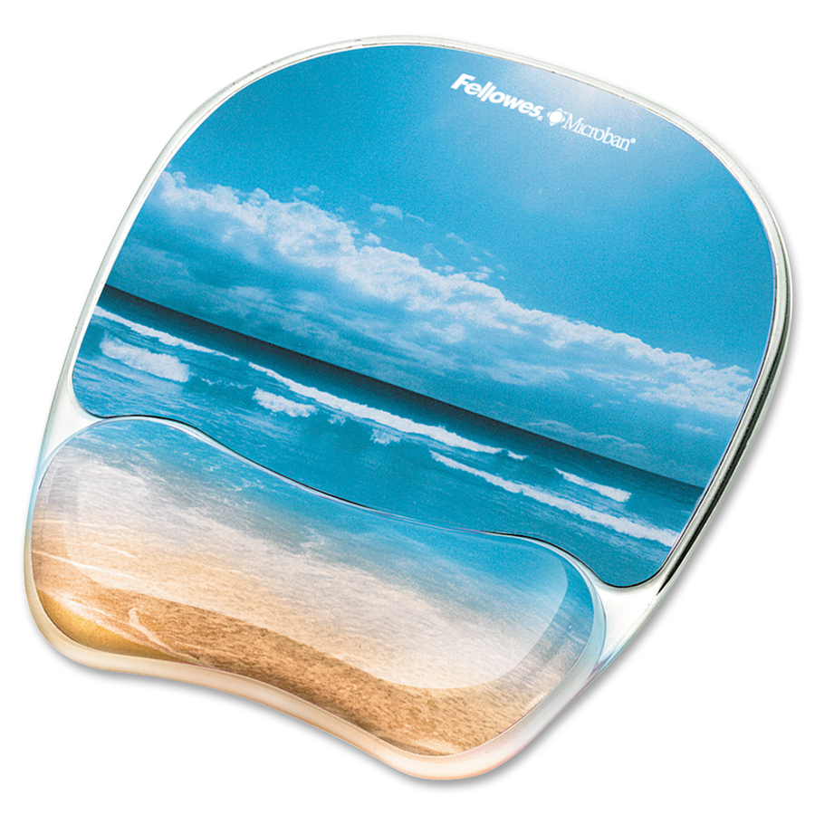 Fellowes® Photo Gel Mouse Pad Wrist Rest with MICROBAN® - Sandy Beach (9179301)