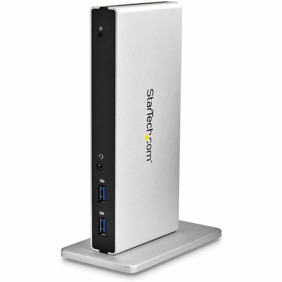 StarTech.com USB 3.0 Docking Station - Compatible with Windows / macOS - Dual DVI Docking Station Supports Dual Monitors - DVI to HDMI and DVI to VGA Adapters Included - USB3SDOCKDD - Dual Monitor Docking Station - 2 x DVI Ports - USB-A Dock for PC and MacBook Laptops - Two Fast-Charge USB 3.0 Type-A Ports for Charging Mobile Devices - Five USB Type-A Ports - Gigabit Ethernet - Headset Jack