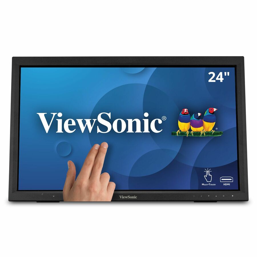 ViewSonic TD2423D 24 Inch 1080p Touch Screen Monitor, 10-Point Multi IR Touch for Retail POS and Kiosk, 7H Scratch-Resistant Glass, Eye Care, 100x100mm VESA Compatible, HDMI, VGA, DisplayPort, USB Hub