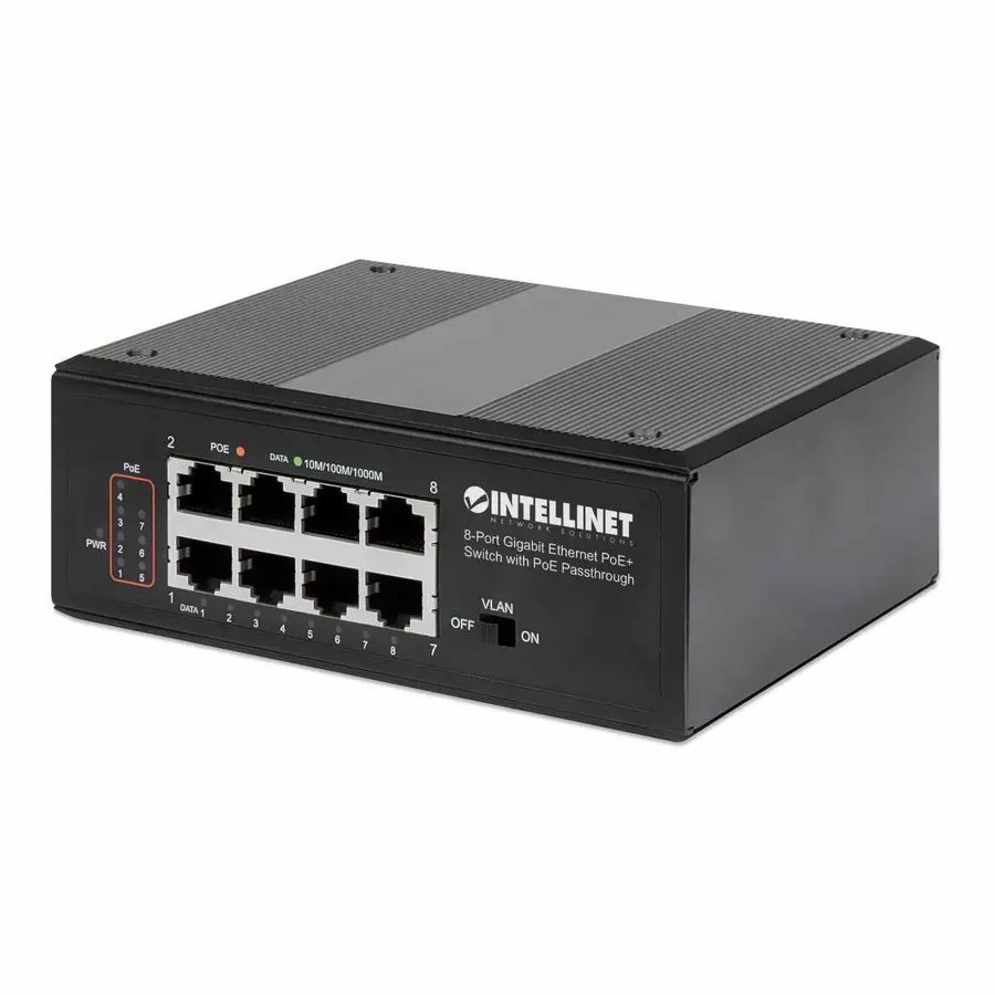 Intellinet 8-Port Gigabit Ethernet PoE+ Switch with PoE Passthrough