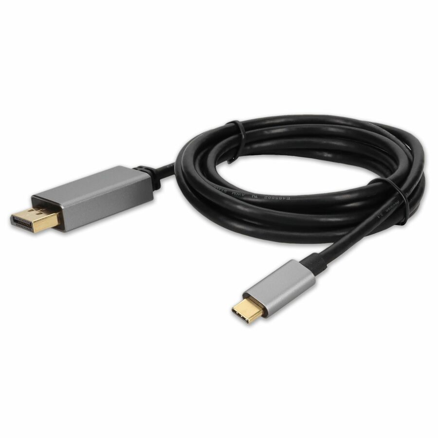 AddOn 6ft USB-C Male to DisplayPort Male Adapter Cable with Aluminum Housing
