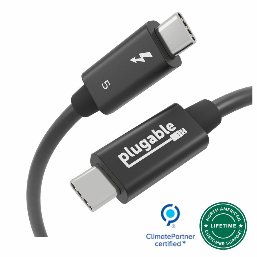 Plugable Thunderbolt 5 Cable with 80Gbps and 240W Charging - Thunderbolt Certified | Up to 120Gbps Bandwidth Boost