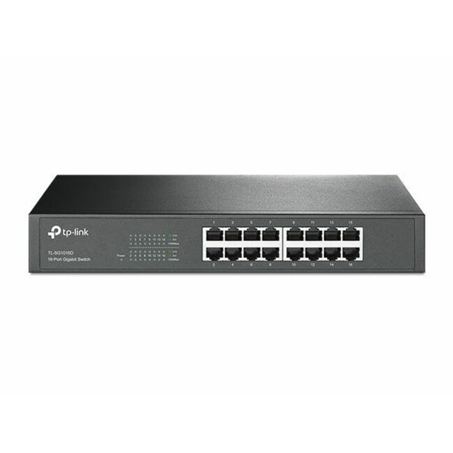 TP-LINK TL-SG1016D 10/100/1000Mbps 16-Port Gigabit 13-inch Rackmountable Switch, 32Gbps Capacity - 16 Ports - 16 x RJ-45 - 10/100/1000Base-T