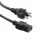 ENET 5-15P to C13 12ft Black External Power Cord / Cable NEMA 5-15P to IEC-320 C13 10A 18AWG 12'