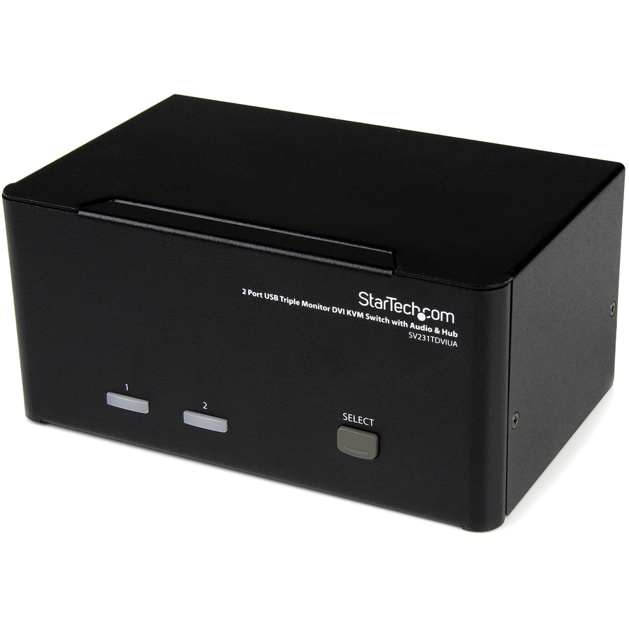 StarTech 2 Port Triple Monitor DVI USB KVM Switch with Audio & USB 2.0 Hub