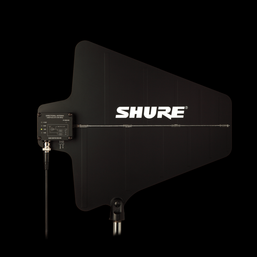 Shure UA874 Active Directional Antenna - Range - UHF - 470 MHz to 698 MHzWall/Stand, Ceiling Mount, Wall Mount - Directional