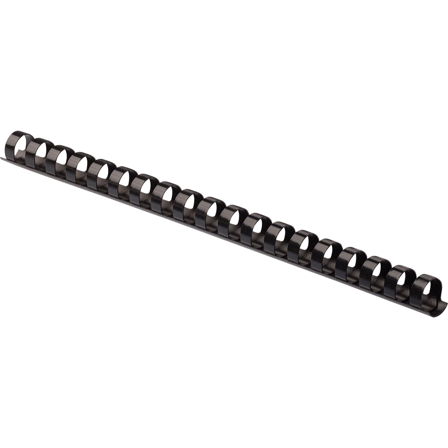Fellowes Plastic Combs - Round Back, 3/8" , 55 sheets, Black, 25 pack