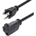 StarTech 25ft (7.6m) Power Extension Cord, NEMA5-15R to NEMA5-15P Black Extension Cord, 13A 125V, 16AWG, Computer Power Extension Cable