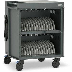 Bretford CUBE Cart Max Mobile Charging Cart - 2 Shelf - 4 Casters - 5" Caster Size - Steel - 29.70" Width x 26.30" Depth x 40.10" Height - Platinum - For 30 Devices