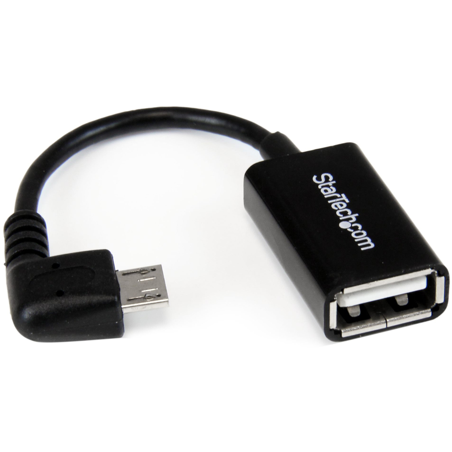 StarTech 5in Right Angle Micro USB to USB OTG Host Adapter M/F