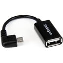 StarTech 5in Right Angle Micro USB to USB OTG Host Adapter M/F
