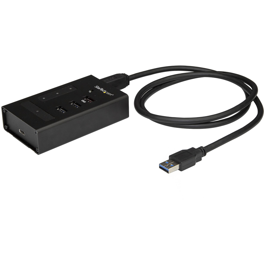 StarTech 4 Port USB 3.0 Hub - 1x USB-C & 3x USB-A - Mountable Metal USB Type-A Hub - 5Gbps USB 3.2 Gen 1 - Self Powered - BC 1.2