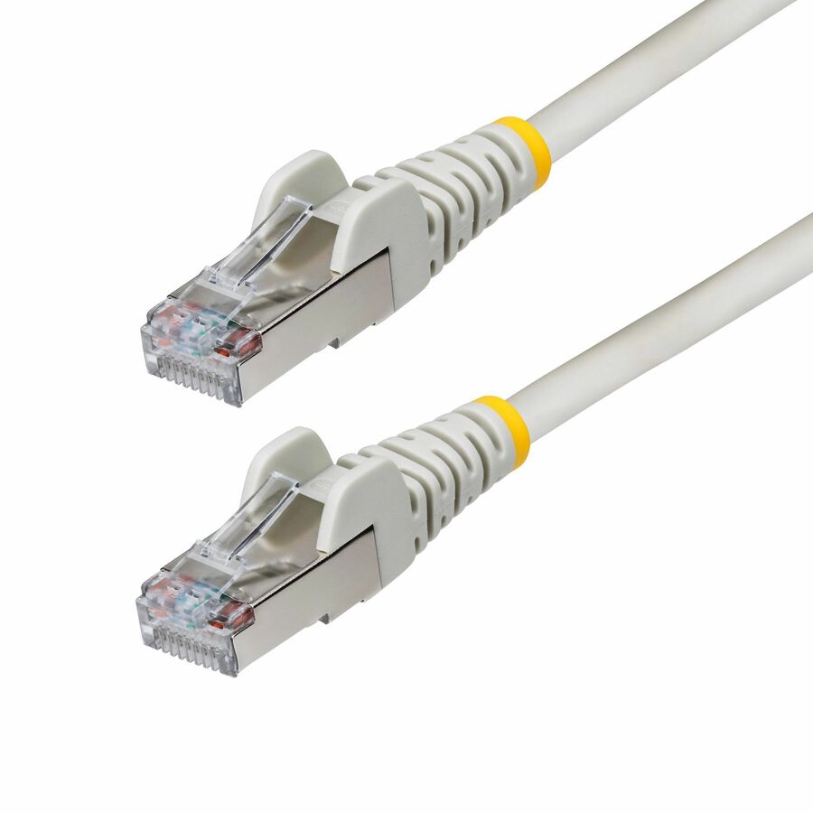 StarTech 6in Gray CAT6a Ethernet Cable, Snagless RJ45, 10G, 100W PoE, S/FTP, LSZH, 27AWG Pure Copper, 500MHz, Shielded Network Patch Cord