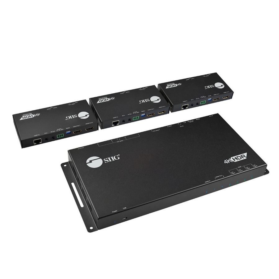 SIIG HDMI 2.0 4K HDR 1x4 Splitter HDBaseT Extender with Auto-scaling