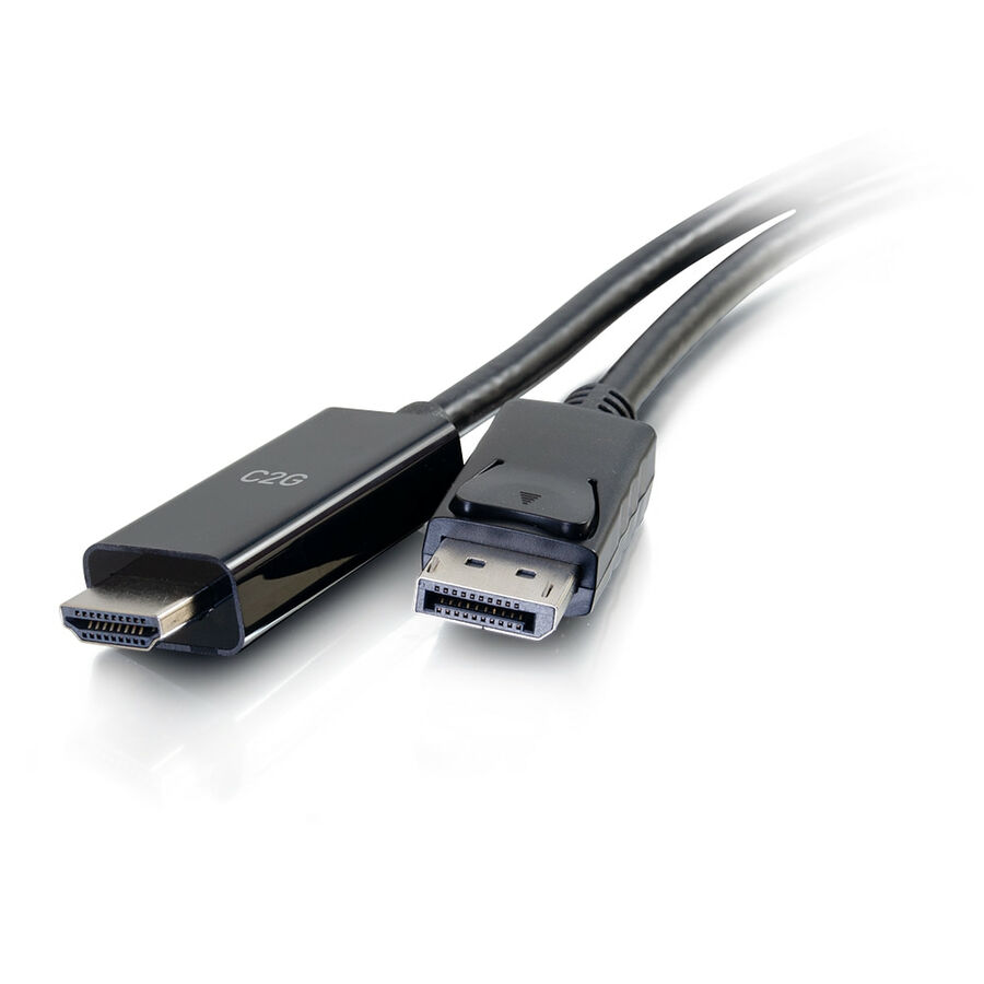 C2G 6ft 4K DisplayPort to HDMI Adapter Cable - M/M - 6 ft DisplayPort/HDMI A/V Cable for Audio/Video Device - First End: 1 x HDMI Male Digital Audio/Video - Second End: 1 x DisplayPort Male Digital Audio/Video - Supports up to 4096 x 2160 - Black